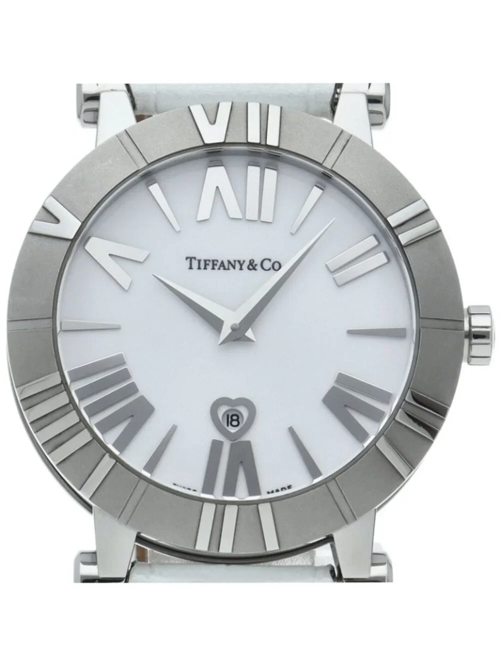 Tiffany & Co Atlas Watch SS Leather White